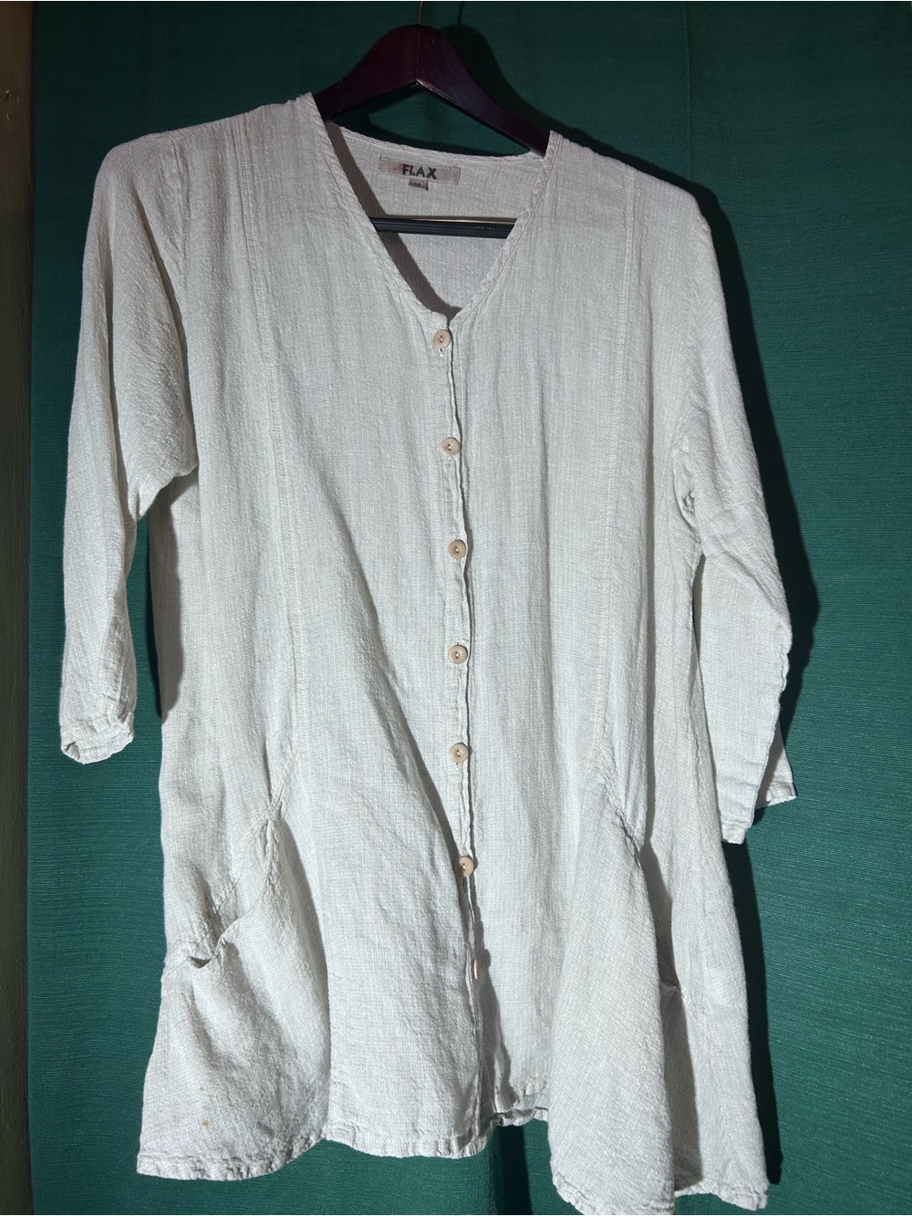 Flax light gray Button-Down Lightweight Tunic